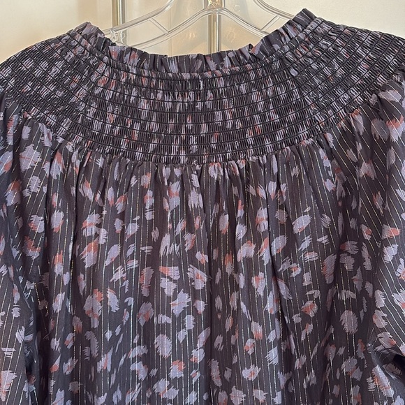 Paige Women's Black and Purple Top with Silver Thread - Picture 4 of 4